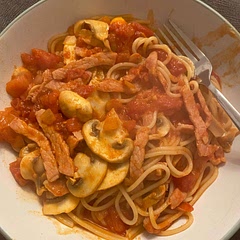 I added mushrooms just for added veggies, but you could totally add anything you wanted. Super easy to make and batch cook!