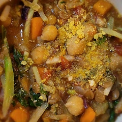 I made it in the instant pot.  15 minutes on high, 10 minutes natural release. I used a kale slaw (kale, broccoli, cauliflower, cabbage and brussel sprouts) since the kale in store didn't look the best.