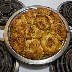 Put it in a pie tin because that's what I had on hand