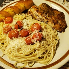 Made this pasta with tilapia and added parmesan. Great healthy supper!