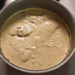 Very tasty.   As you can see it made alot of sauce, I actually have 7 pieces of chicken hiding in there. You can really taste the herbs.