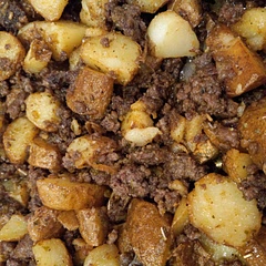 Yum! I would recommend cooking the potatoes by themselves for a bit longer before adding anything else.