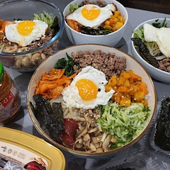 SUPER DELICIOUS!! Honestly the most appetizing looking dish ever. I added some other things as well, instead of watercress I used spinach. Also, if you can't handle spicy don't add too much gochujang! This took me a little over 2 hours to make.