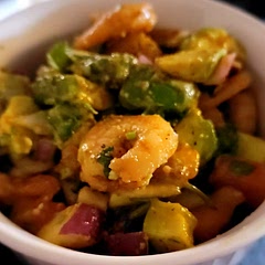 I didnt use butter for the shrimp. Just a little olive oil and seasoned it with Mrs. Dash jalapeño lime. Very good and fresh tasting.