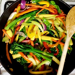 You can easily add beef, chicken or prawns