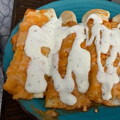 Amazing! I skipped the blue cheese and the butter, added ranch to top it off.