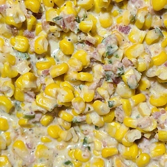 I substituted canned corn, but it was still fabulous!  Perfect side for Mexican entrée.
