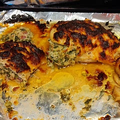 Nice and easy. I cooked the bacon first and mixed it in with the cream cheese. I had fresh spinach so I wilted it first and drained it well. I also added minced garlic. Will make this again.