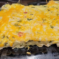 Second time making. Used flour tortillas this time instead of corn and turned out way better. Much easier!