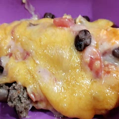 I drizzled buffalo sauce to add more kick to the dish. My family also stated that the meat was a bit too bland, so something to experiment with.