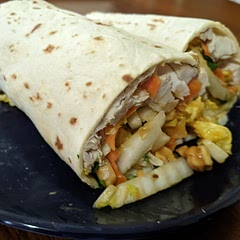 Pretty good! I liked the sauce & slaw a lot (added some spicy chili oil for extra kick), although I felt like it lost some flavor when I put it all in the wrap. Hoping the flavors will meld a bit overnight, since I packed another wrap for lunch.