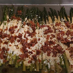Loved it!! First time making asparagus and I think I need to cut a bit more off the ends. I only used one bunch but kept the other ingredient amounts the same.