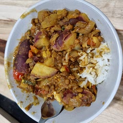 Substituted Taro for Kumara, worked well! Added a bit more spice. Needed to boil it down a bit as it was a bit too wet for a curry but an extra fifteen minute simmer worked well for that.