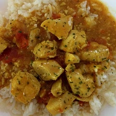 Very easy and yummy!  
2 small changes:
1-Use 3 tablespoons curry (not 2)
2-Add 2 tablespoons cornstarch to a small amount of cold chicken broth...and then add to pot to make it creamier.