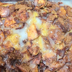 I had to add about 15 minutes more of baking time because it wasn't done in the middle.  It was delicious!  Can't wait for our apple trees to produce this summer.  Have a feeling I'll be making this again.
