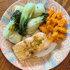 Added some sweet potatoes on the side. Came out great and pretty easy to make