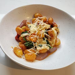 Recipes are inspirations and should always be evolving. This recipe is the best blank canvas! Whatever you have, use it. This week's edition, I used fresh mozzarella and kale. Use what moves you; this recipe is highly adaptable.
