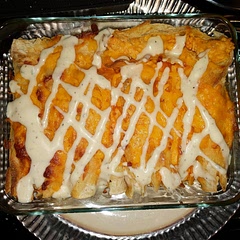 Halved recipe for 2 people and used ranch instead of blue cheese.