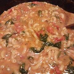 Added spinach and measured the cheese w my heart, yommm!