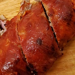 Loved this! So easy to make. I added large chunks of cheese to the middle of the loaf so we had a large melted cheese inside.
We didn't add any hot sauce to the sauce but it was still just as good!!