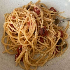 LOVE THIS - have made it twice in the past week. It uses ingredients we almost always have on hand so this will definitely become a go-to when we want something fast. I made it with gigli pasta the first time and with minced garlic instead of smashed the second time and it came out great either way.