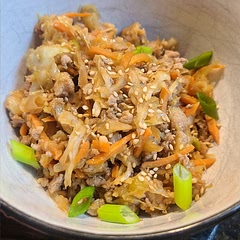 Used ground pork instead of sausage. The adults liked it, but the kids didn't care for it. If we make it again, might try with teriyaki sauce or put in pitas.