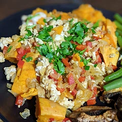 Added paprika and worcestershire sauce as suggested by others - but clearly not enough of either as it was still bland. Can see why others added stock as it was dry. It was definitely edible, and it was quick and easy, but it's not one we'll repeat unfortunately.