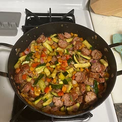 This was really good. I should have cooked 3 zucchini, but besides that turned out awesome. We had it over cauliflower rice.