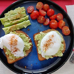 Ok the instructions are confusing. Don't throw all the ingredients into the mashed avocado. I put in the lime juice, a bit of cayenne, and light cream cheese to make it more diet friendly. Also used small slices of whole grain bread. End result was delicious. I also spread the remaining avocado on to celery to get another veggie in the mix.