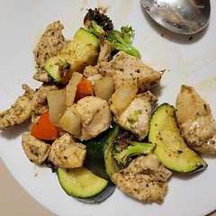 Next time leave out chili powder it was a little spicy for the kids. Cut zucchi thinner.  Broccoli gets very charred. Add when shake basket
