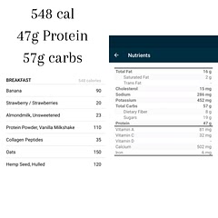 This tasted SO good. That alone would be enough but it also filled me up almost to the point where I wasn't sure I'd be able to finish it and the burst of energy was immediate. This is literally better than any energy drink. The nutrition information here on whisk is different than when I plugged the individual ingredients into another calculator. It's still decently high in calories but nowhere near what it states on this app in the photo area I'm enclosing the nutrition information that I compiled for this as an image.