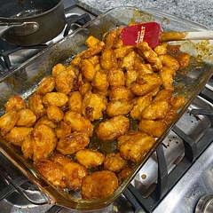 2 of 3 kids loved this, 1 thought he could still taste vinegar, and was too much sugar for hubby (gastric issues). Kids asked me to make again so I may play with the sauce a bit to make it work for all of us. Note…this isn’t a quick fix dinner.
