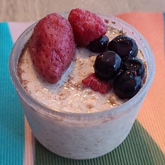 Loved this! I used honey instead of maple syrup.  Super easy and quick to make. I added berries to mine and it was delicious