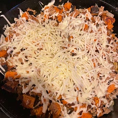 A really good dinner, when you change the recipe. 

1) dice and roast the sweet potatoes (seasoned with olive oil, paprika, pepper and garlic salt) in the oven at 450° for 30 min, stirring then after 15min. 
2) add Worcestershire sauce to the pan with the garlic and turkey 
3) add chicken broth (or another kind) to the pan when adding the sweet potatoes 

I didn’t have a yellow pepper so obviously I didn’t use that.