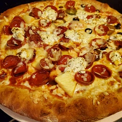 I made this stuffed crust pizza.  It rose perfectly during the proof and then in the oven.  I used cut up string cheese and rolled it into the crust. Only think that didn't turn out great about this was that the bottom of the crust stuck to the pizza stone. Next time I'll use corn meal on the bottom to prevent sticking. I might also bake the crust a bit longer by itself.  It was just bordering on undercooked (maybe because I had so many toppings)