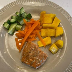 My kids don’t like their food in bowls or touching! So plate it is!