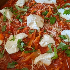 The kids would have liked more noodles (thinking 2 more lasagna strips). Youngest not a fan of ricotta, but since the dollops are localized, she could easily serve herself and avoid them.