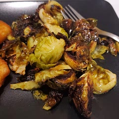 I liked the 'done-ness' of the sprouts and it seems like fancy dish even though it's super, super easy. It was a little sweet for my taste but I don't have much of a sweet tooth... I would make again but play around with the composition of the sauce to make it more on the spicy side and less sweet (I used honey and crystal hot sauce btw)
