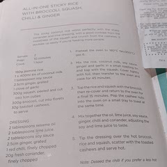 * See notes for recipe (photo).