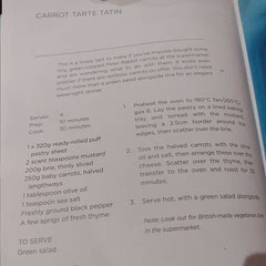 * See notes for recipe (photo).