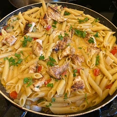 Very tasty had no mushrooms on hand but it still came out delicious. Added some fresh parsley.