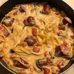 I did not have scallions but decided to put some spinach in. It turned out pretty good!