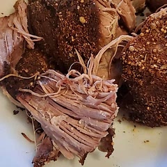 So good and amazingly juicy and tender!  Smaller roast needs a bit less time in the sousvide
