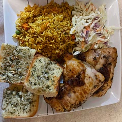 It’s super delicious ! The chicken tastes just like nandos, I made the garlic bread myself on the side to replicate the nandos garlic bread.