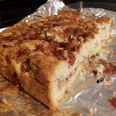 I totally forgot I had a bread pan so I made it in a cake pan. It was really yummy. My SO thought it needed more sugar but I thought it was delightful. Super fluffy even when left out!
