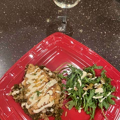 Used Arborio rice in place of orzo to make it GF- added half a cup more chicken stock and half a cup of white wine, plus cooked for 5 extra minutes. Deglazed pan with splash of white wine before adding kale/rice.