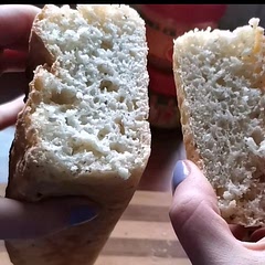It was delicious, no kneading, easy, not dense and i added flax seed inside, yummy!!!