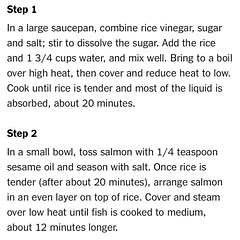 Combine all other listed liquids in small bowl; add rice, salmon, veggies to bowl; drizzle with sauce