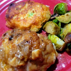 Very good! Next time will double the gravy. Served with potato cheese fritters and sauteed broccoli and mushrooms.