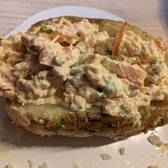 The filling was tasty, but I would suggest baking the potatoes in the oven. They're just better that way.